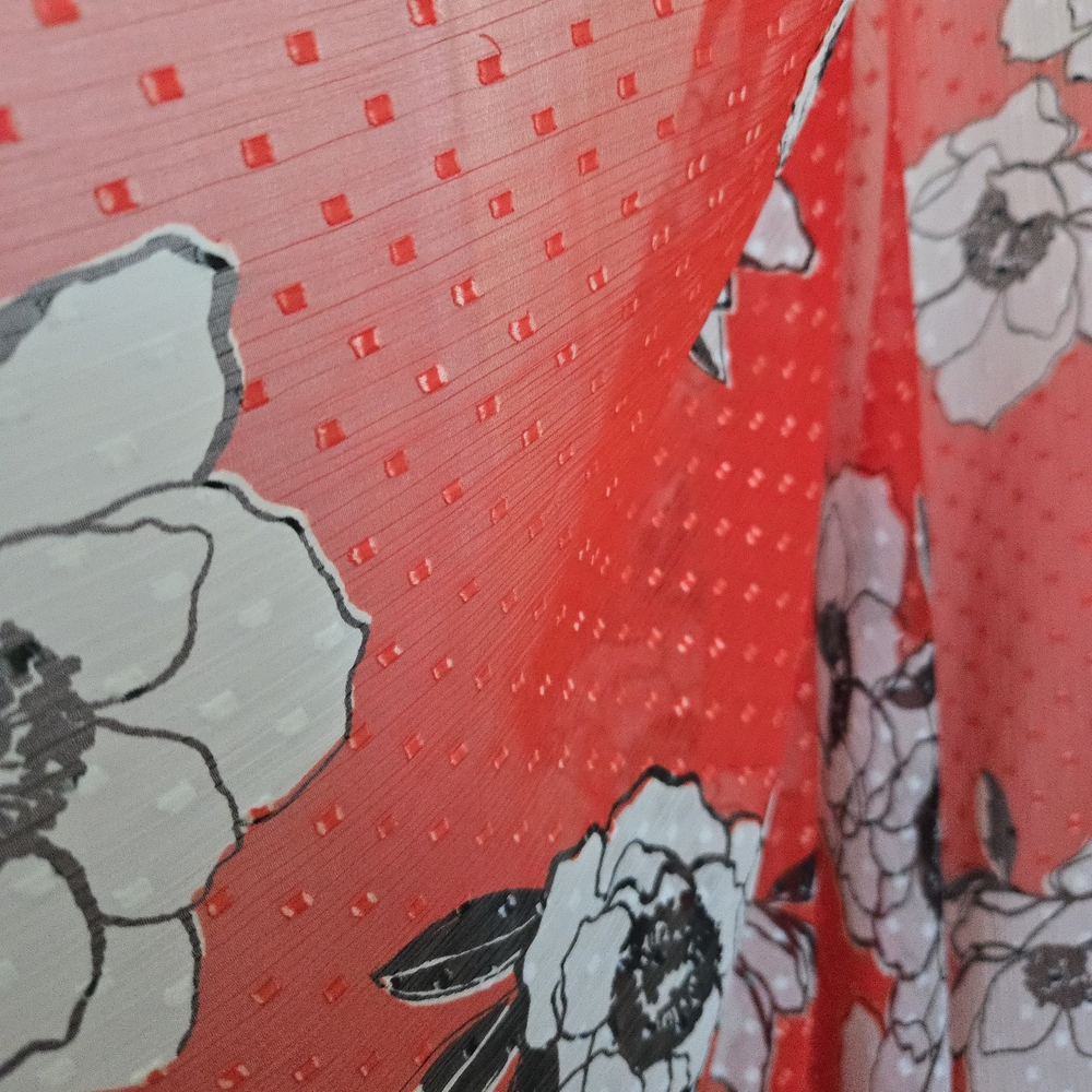 Lane Bryant Red Floral Open Cardigan, Spring, Summer, One Size, Lightweight - Picture 4 of 4